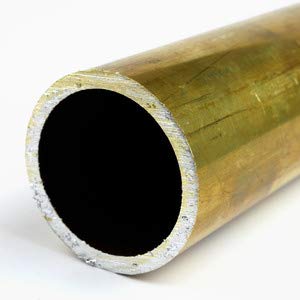 Brass Round Tubing, H58 Temper, 1/4" OD, 0.152" ID, 0.042" Wall, 24" Length, OnlineMetals