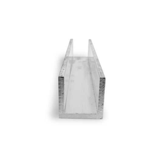 6063 Aluminum Channel, Unpolished (Mill) Finish, AMS-QQ-A 200/9, ASTM B221, 2" Base Width, 2" Legs, 0.125" Thickness, 72" Length, OnlineMetals