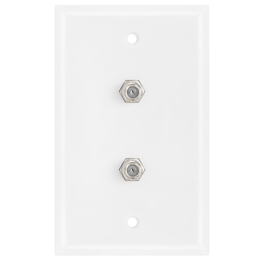Cmple - Single RJ11 Connector with 6 Conductors Phone Wall Plate Jack 6P6C Telephone Single Jack Wallplate with Screws