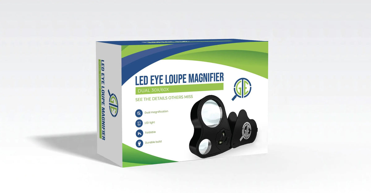 Gold Silver 9K 10K 14K 18K 24K Jewelry Acid Test Kit with N52 Earth Magnet & 30X/60X Led Eye Loupe Magnifier