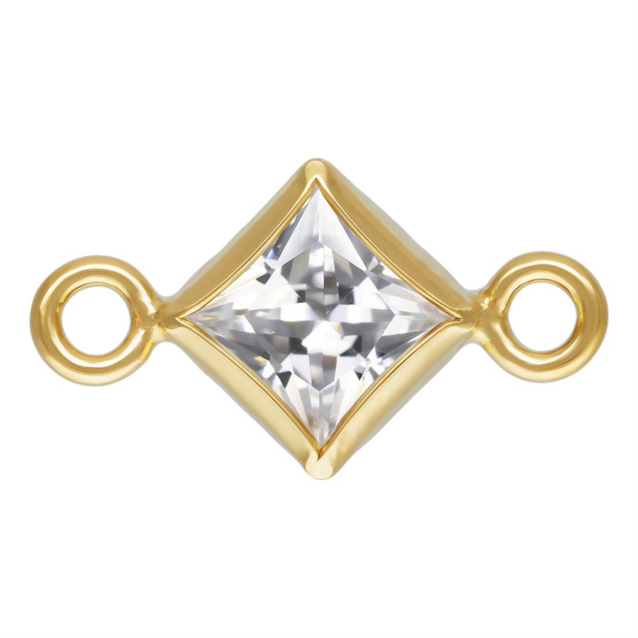 Gold-Filled Diamond Bezel CZ Connectors for Permanent Jewelry