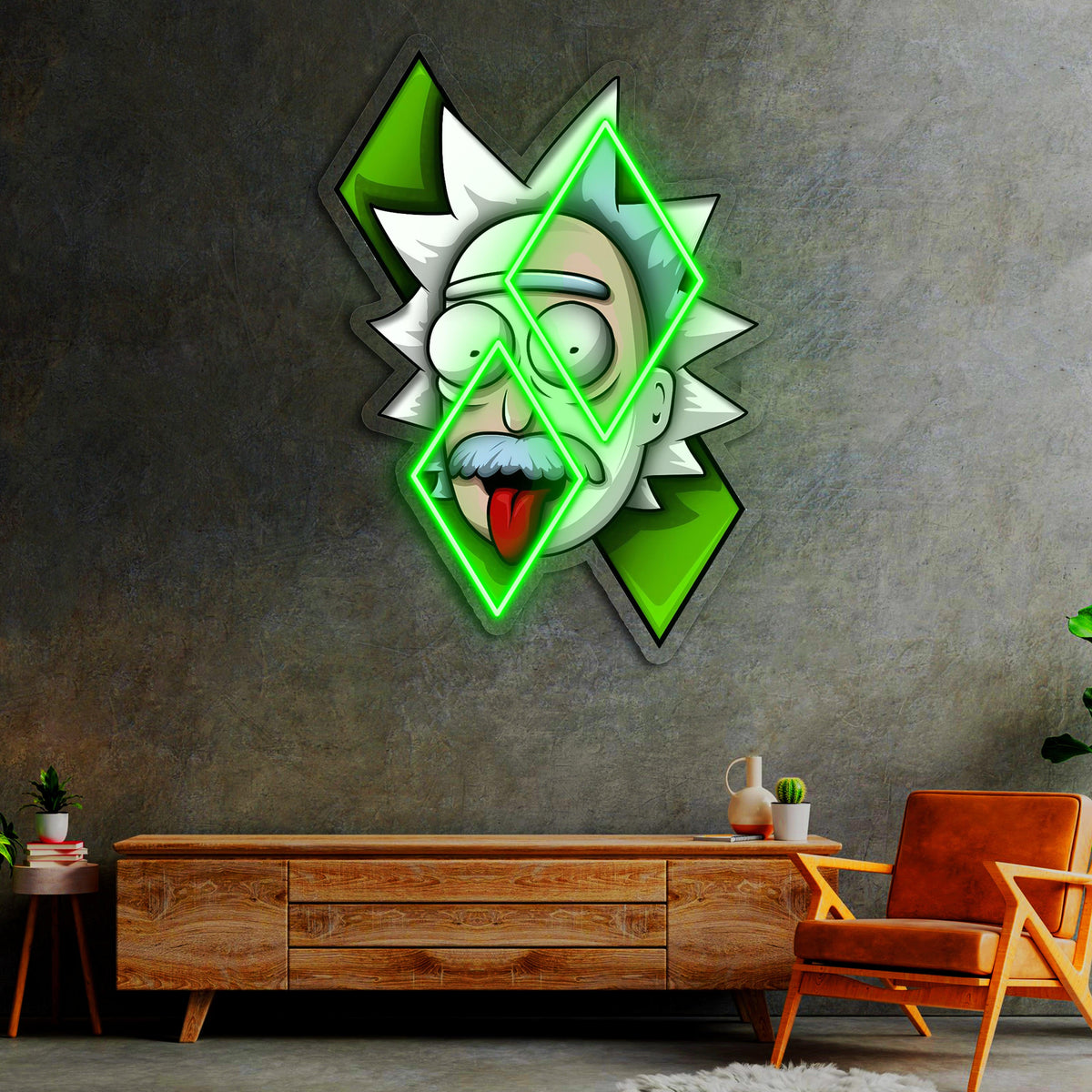 Neon LED Rick and Morty Handcrafted Vibrant Anime Pop Culture
