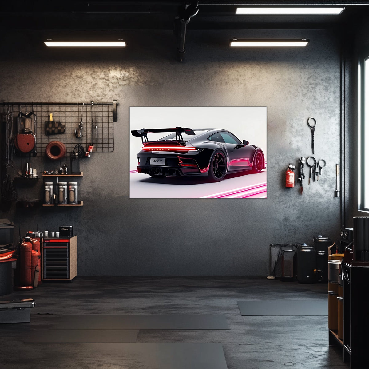 Neon LED Car Wall Art Decor Sign - Illuminated Sports Car Design