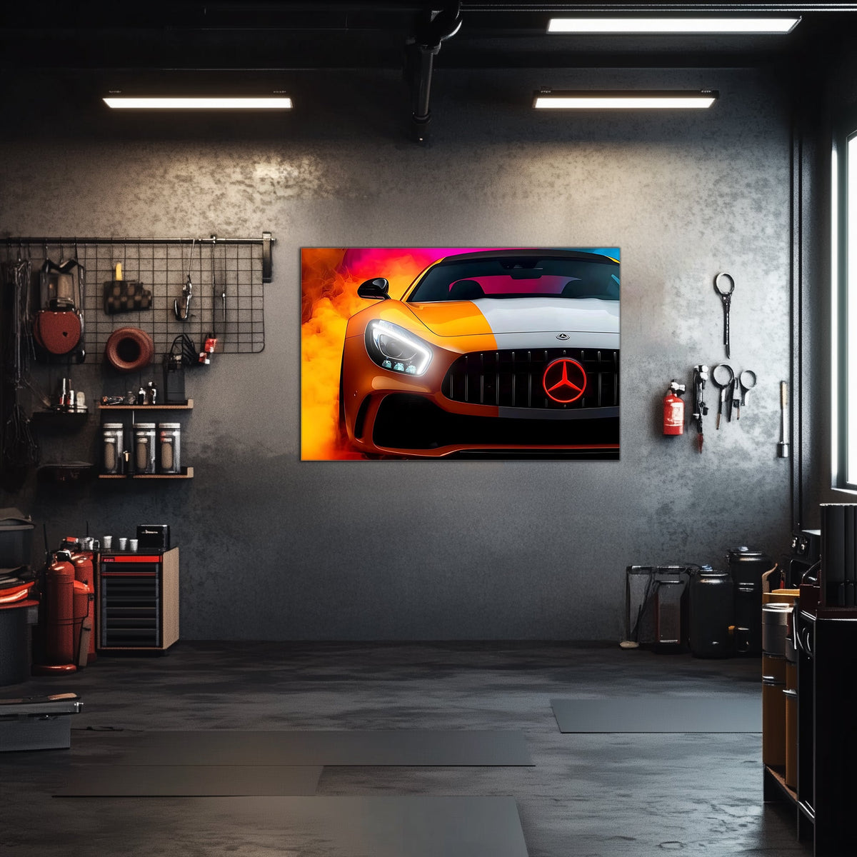 Neon LED Acrylic Car Wall Art Sign - Glowing Automotive Design