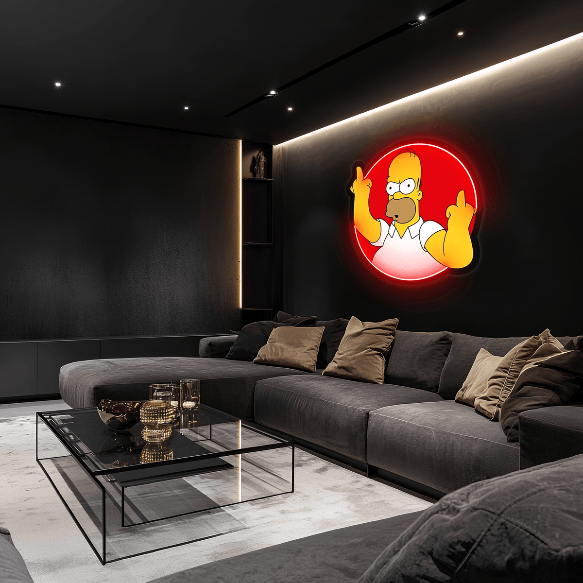 Homer Simpson Pop Culture Neon Sign - Hand Crafted UV Print Art