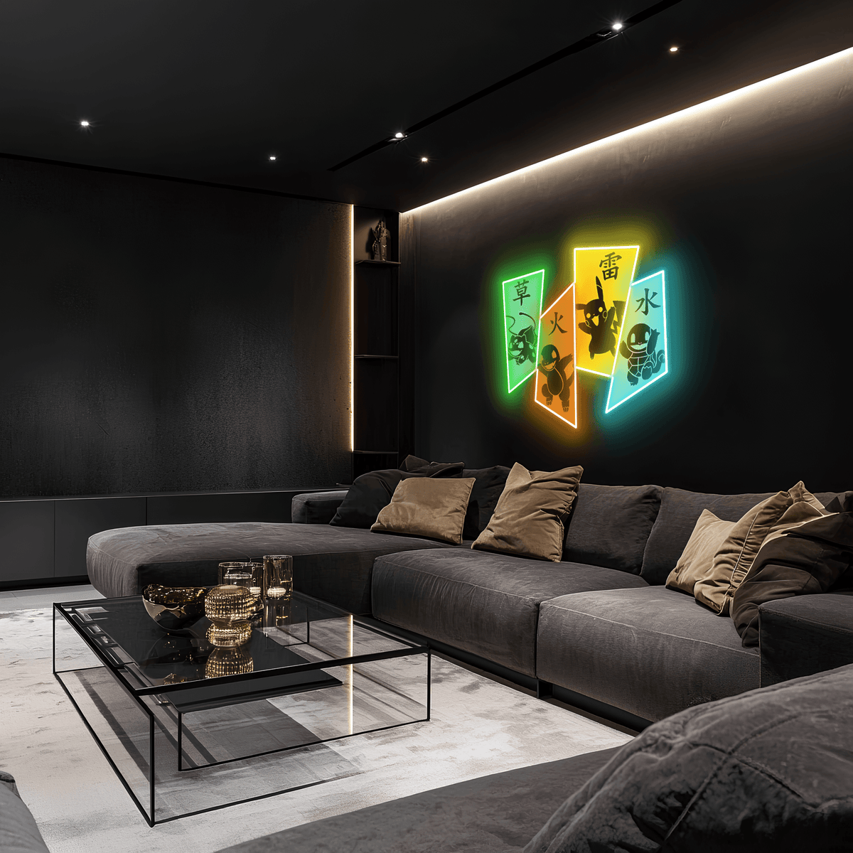Neon Wall Sign Pokemon Pikachu - UV Print Anime LED Lighting