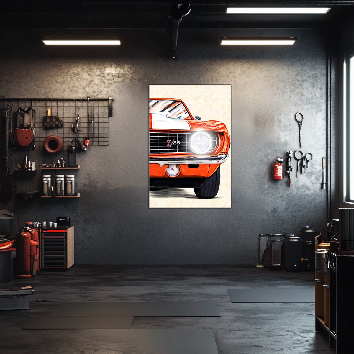 Car Neon LED Wall Light Sign - UV Printed Acrylic Garage Art