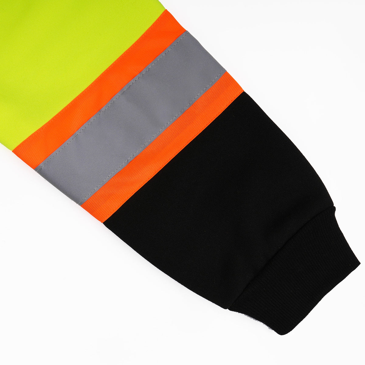 Hi-Vis Class 3 Color Block Zip-Up Hoodie with Reflective Stripes