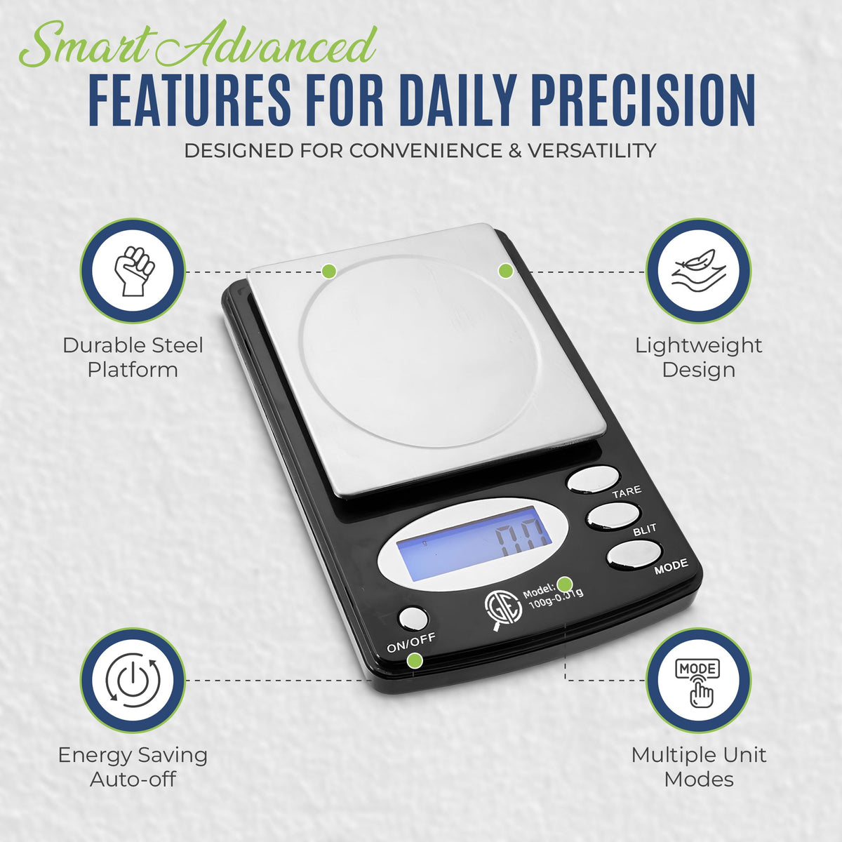 GTE 100AX Digital Jewelry Scale – 100g x 0.01g Precision, 6 Weighing Modes