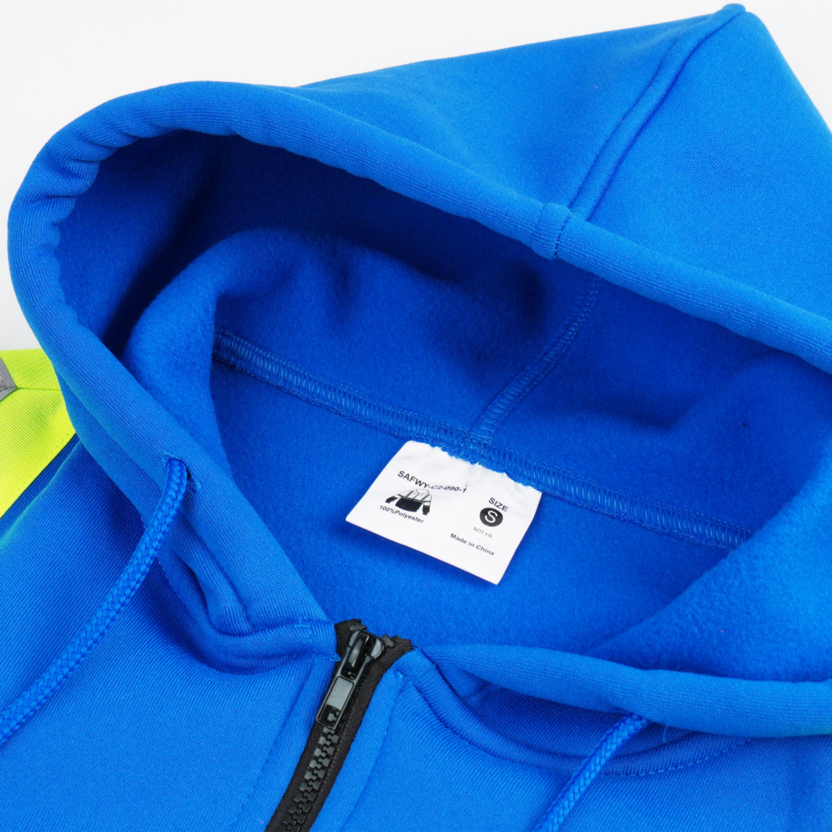 Color Block Zip-Up Hoodie with Reflective Stripes – Everyday Workwear