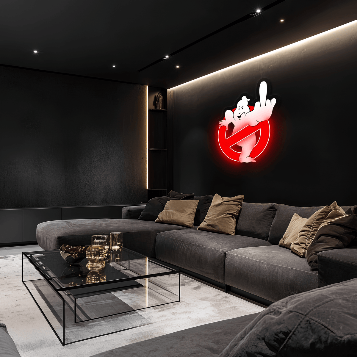 Neon Wall Art Sign Ghostbusters - Handcrafted LED UV Print Clear Acrylic Light