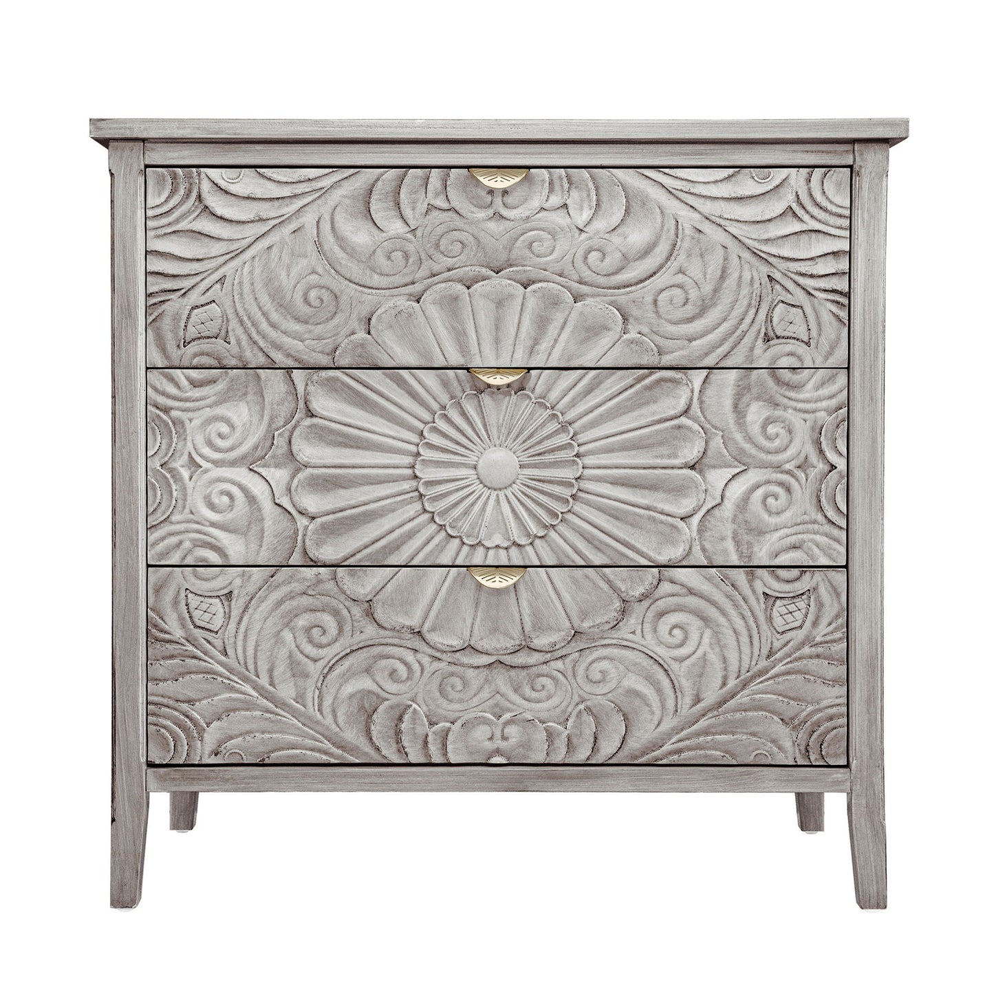 3 Drawer Cabinet, American Furniture, Suitable For Bedroom, Living Room - Light Gray