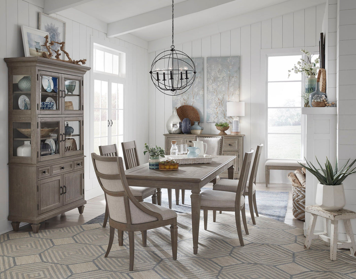 Lancaster - Dining Arm Chair With Upholstered Seat & Back (Set of 2) - Dovetail Gray