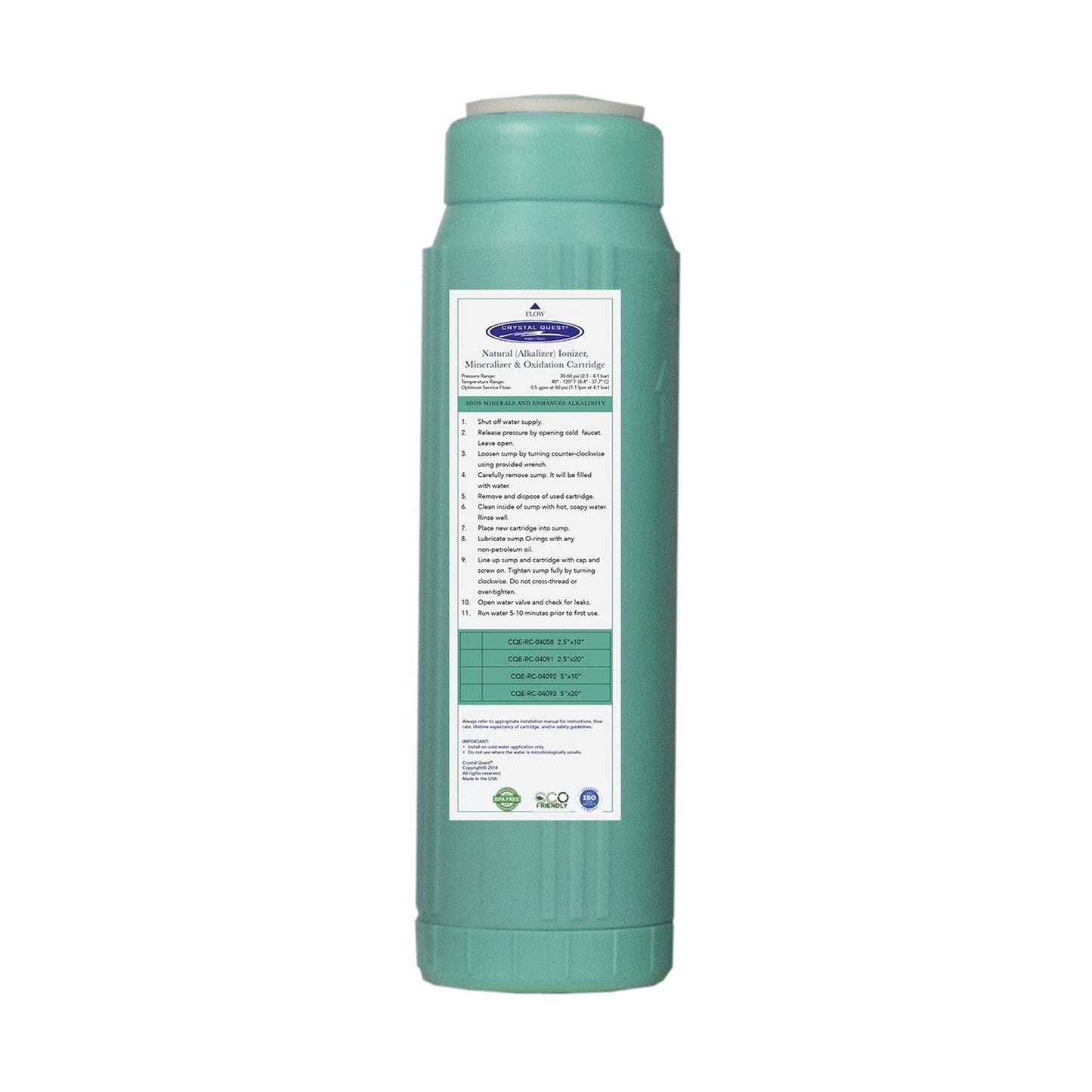 Alkalize/Ionizer, Mineralizer & Oxidation Cartridge