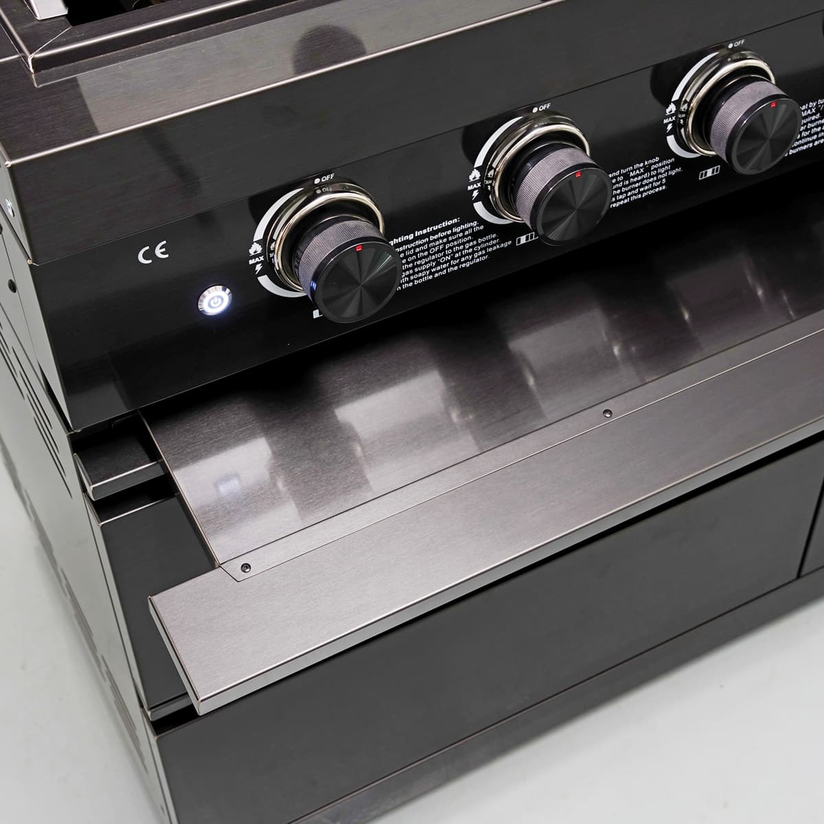 85" 4-Burner 85,000 BTU Black Outdoor Kitchen Island Grill + Storage Cabinets + Sink