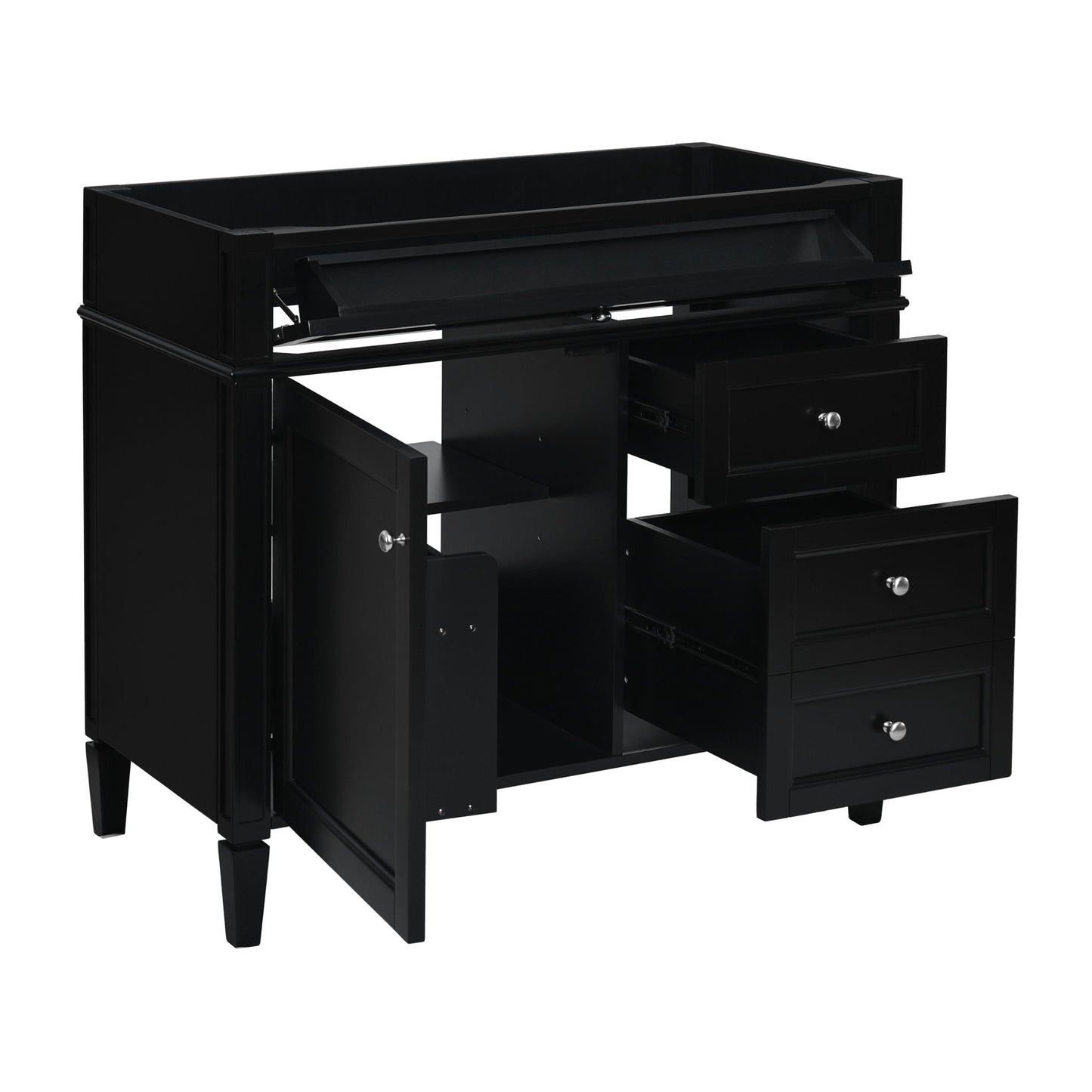 Bathroom Vanity With 2 Drawers And Tip-Out Drawer, Storage Cabinet
