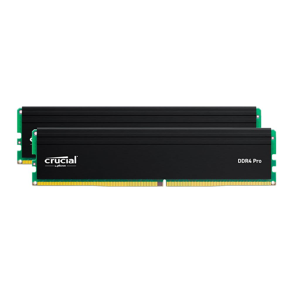 Crucial 32GB DDR4 RAM Kit (2x16GB), 3200MHz (PC4-25600) CL22 Desktop Memory, UDIMM 288-Pin, Downclockable to 2933/2666MHz, Compatible with Intel and AMD Ryzen - CT2K16G4DFRA32A