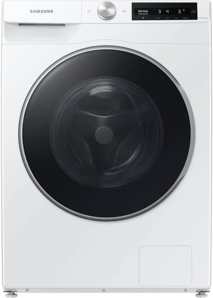 Samsung 2.5 Cu Ft Compact Front Load Washer, Stackable for Small Spaces, 40 Minute Super Speed Washing Machine, Steam Wash Clothes, Self Cleaning, Energy Star Certified, WW25B6900AW/A2, White