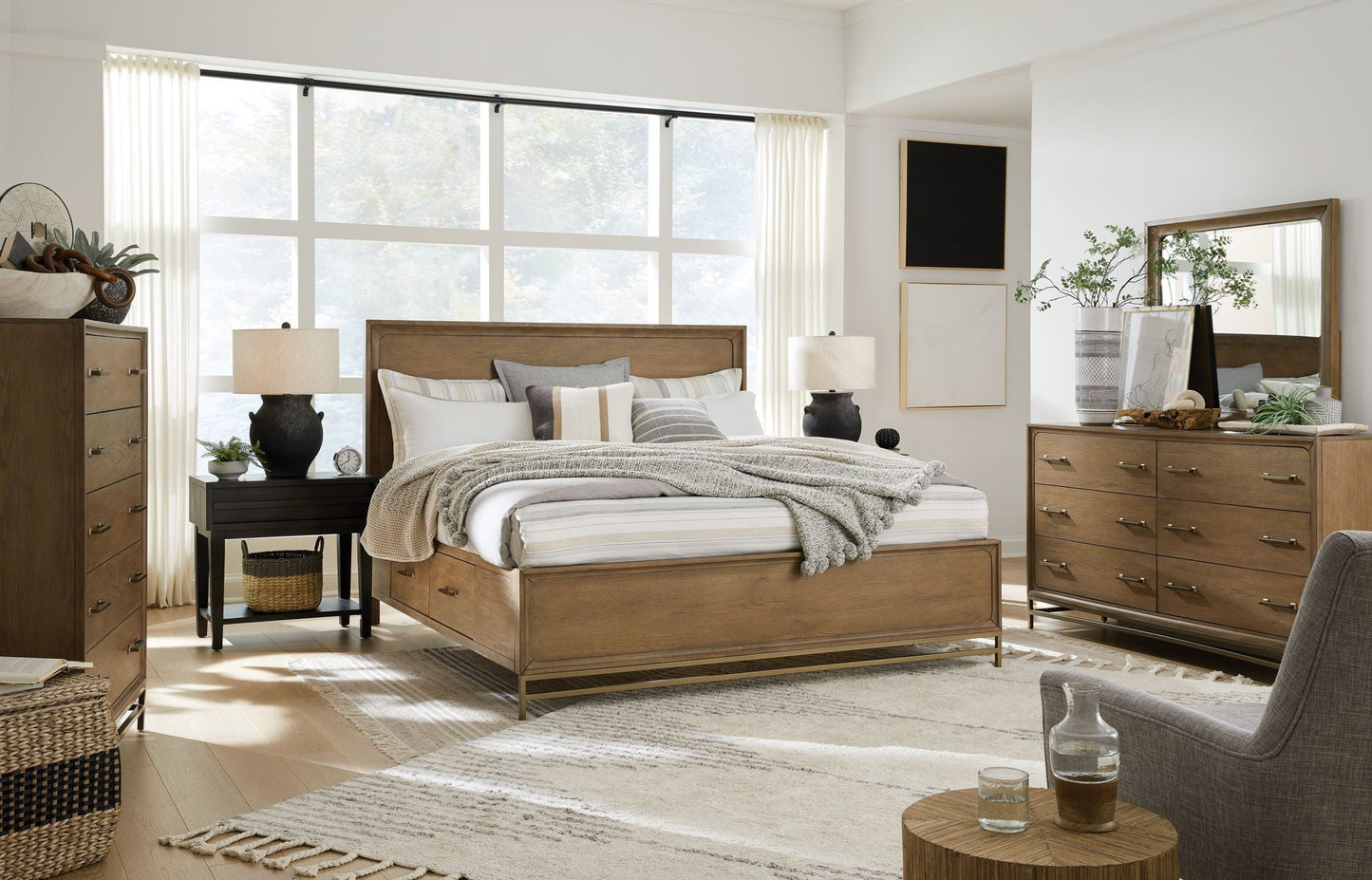 Lindon - Dark Open Nightstand - Coffee Bean