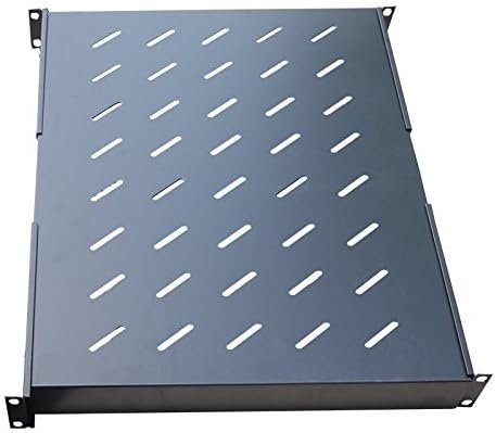 Universal Vented Rack Shelf 2-Pack – 1U Heavy Duty Steel Shelves for 19" Server Racks & Network Cabinets, High-Airflow Fixed Shelves for IT, AV & Network Equipment, Black