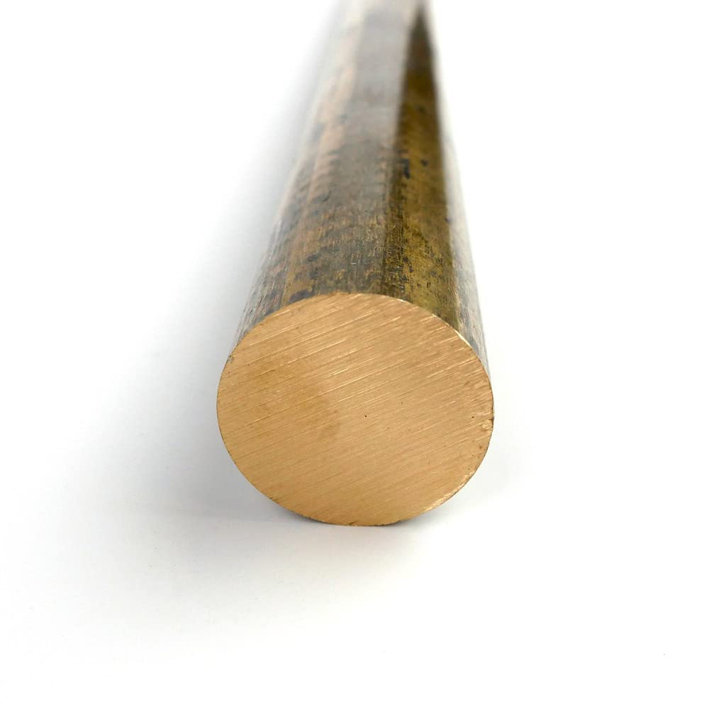OnlineMetals 314 Brass Round Bar, Unpolished (Mill) Finish, H02 Temper, ASTM B140, 0.25" Diameter, 24" Length
