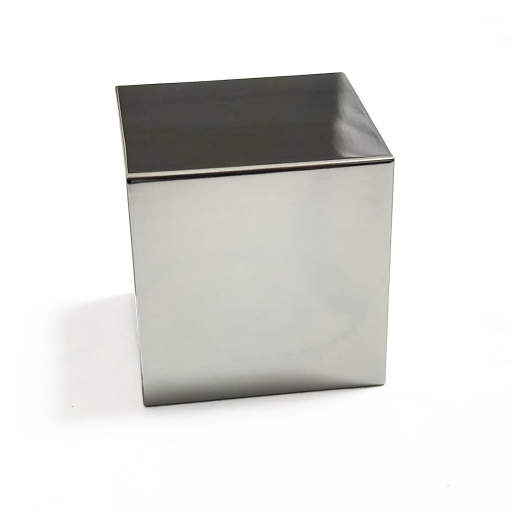 Scientific Metal Sample Block, Mirror Polished, No Engraving, R0.5 Chamfered Edges, Multiple Sizes & Alloys (GR1 (99.7 Titanium), 1.5inch Cube)