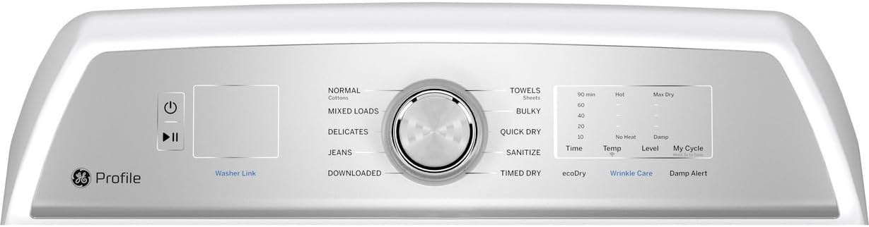 GE Profile 7.4 cu. ft. Smart Electric Dryer in White with Sanitize Cycle and Sensor Dry, Energy Star PTD60EBSRWS