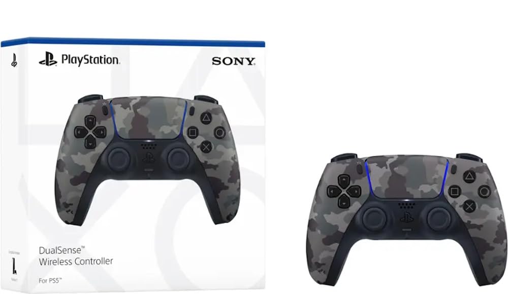 Sony Playstation 5 Slim Disc 1TB Console Bundle with White & Gray Camo Controllers and DualSense Charging Station, 4K-TV Gaming - SNY-BD-PS5SLIM (Renewed)
