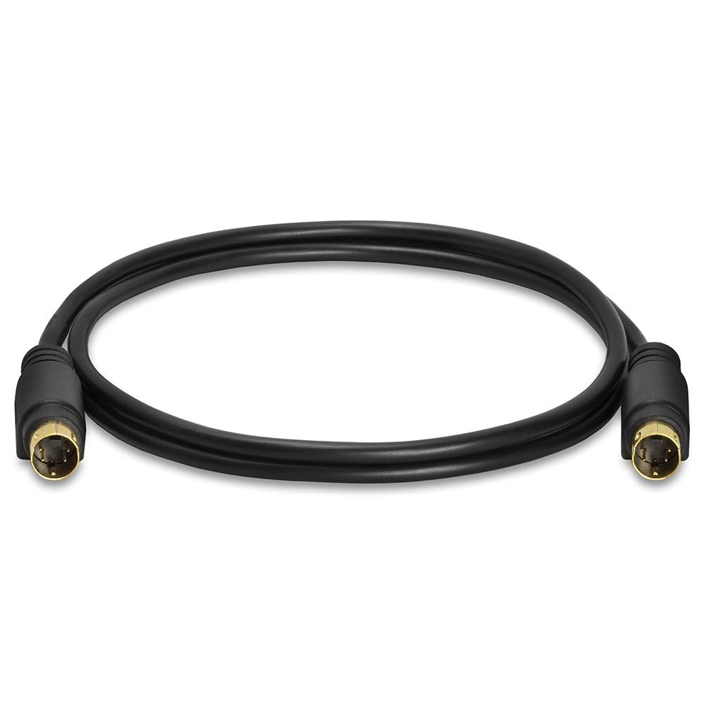 Cmple - S Video Cable 25 ft SVHS 4-PIN Video Cable Mini Din S-Video Cord for Home Theater, Camcorder, DSS Receiver, DVD Player- Black