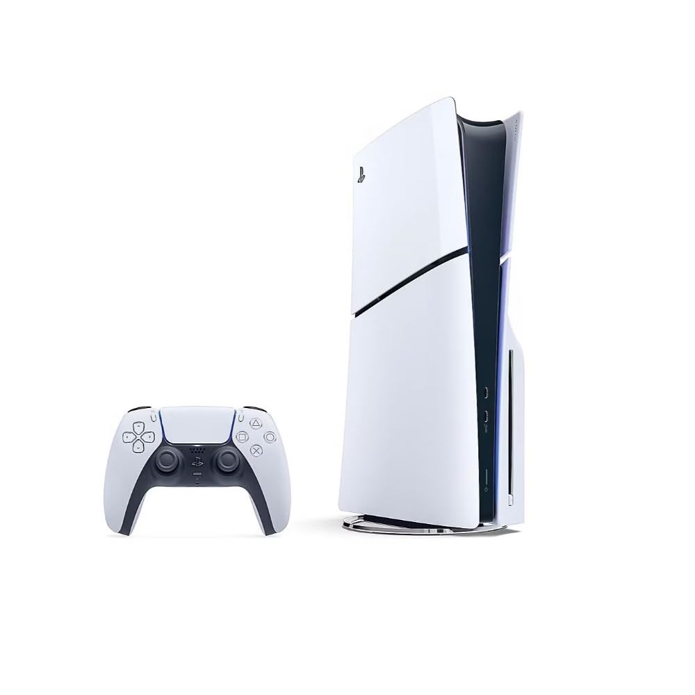 Sony Playstation 5 Slim Disc 1TB Console Bundle with White & Gray Camo Controllers and DualSense Charging Station, 4K-TV Gaming - SNY-BD-PS5SLIM (Renewed)