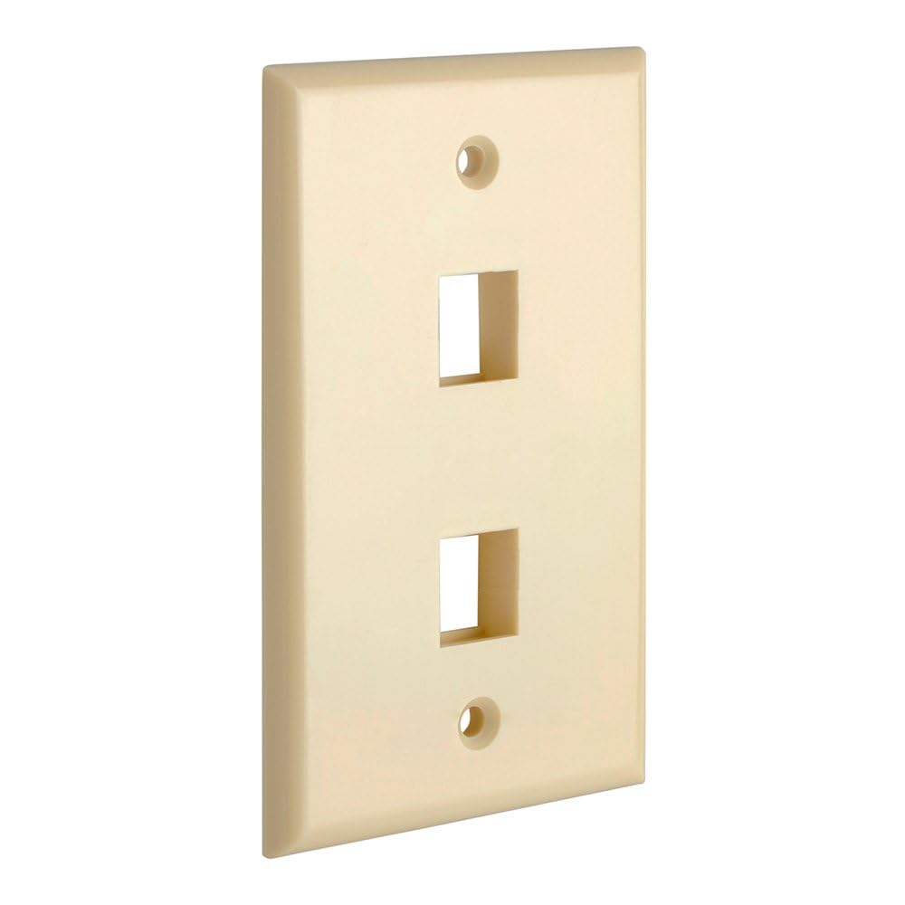 Cmple - 3 Port Keystone Wall Plate Single-Gang Wall Plate with Standard Size Keystone Jack Insert - White