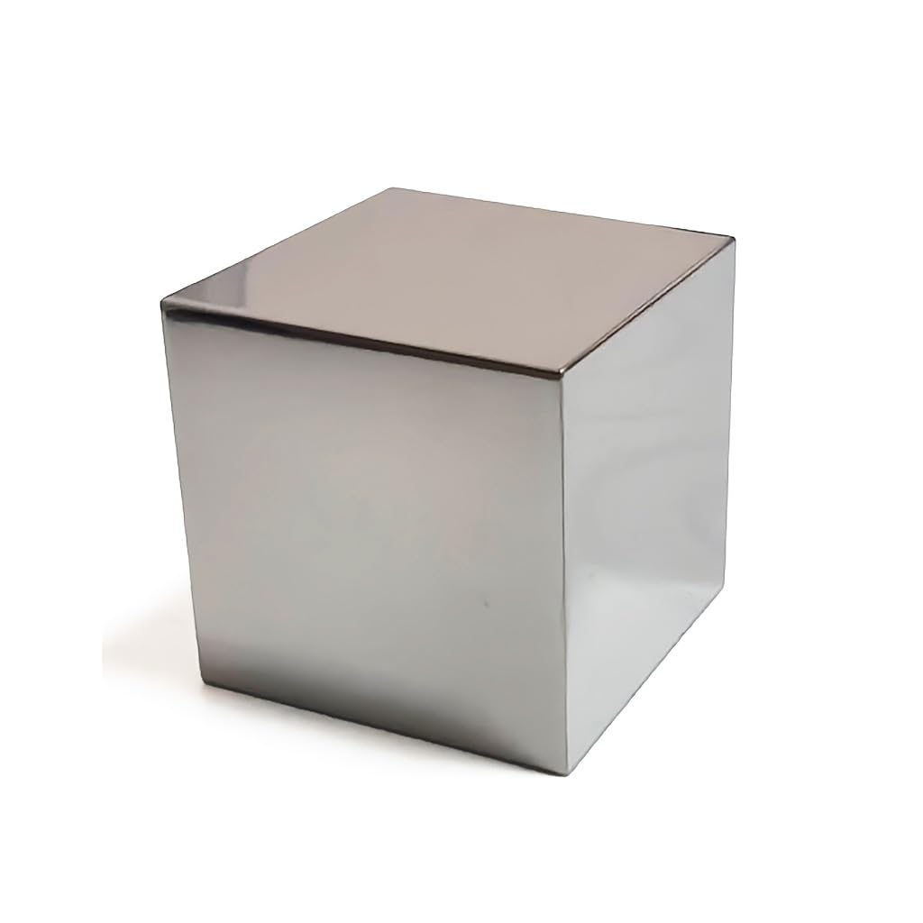 Scientific Metal Sample Block, Mirror Polished, No Engraving, R0.5 Chamfered Edges, Multiple Sizes & Alloys (GR1 (99.7 Titanium), 1.5inch Cube)