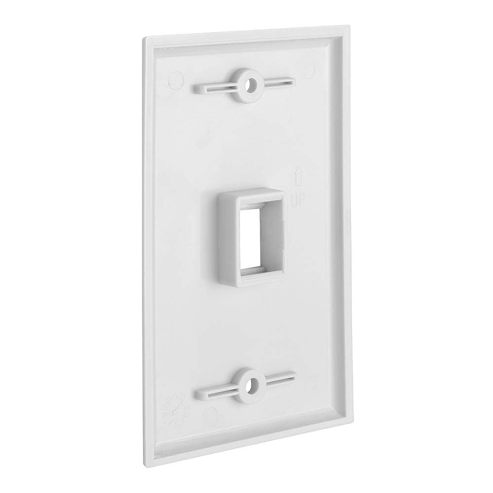 Cmple - 3 Port Keystone Wall Plate Single-Gang Wall Plate with Standard Size Keystone Jack Insert - White