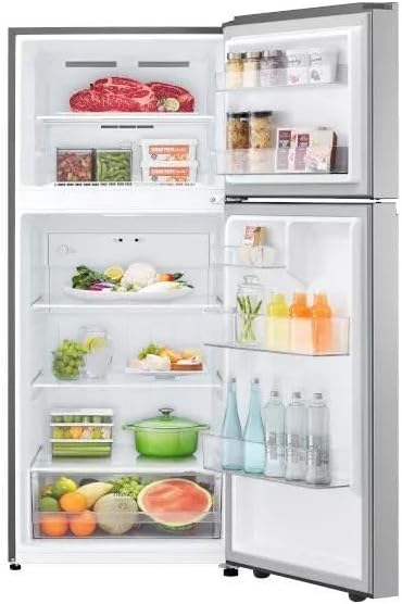 LG 28-Inch Freestanding Top-Freezer Refrigerator with 18 cu ft Capacity, 2 Glass Shelves, Gallon Door Bins, Multi-Air Flow System, Garage-Ready, Ice Maker Ready