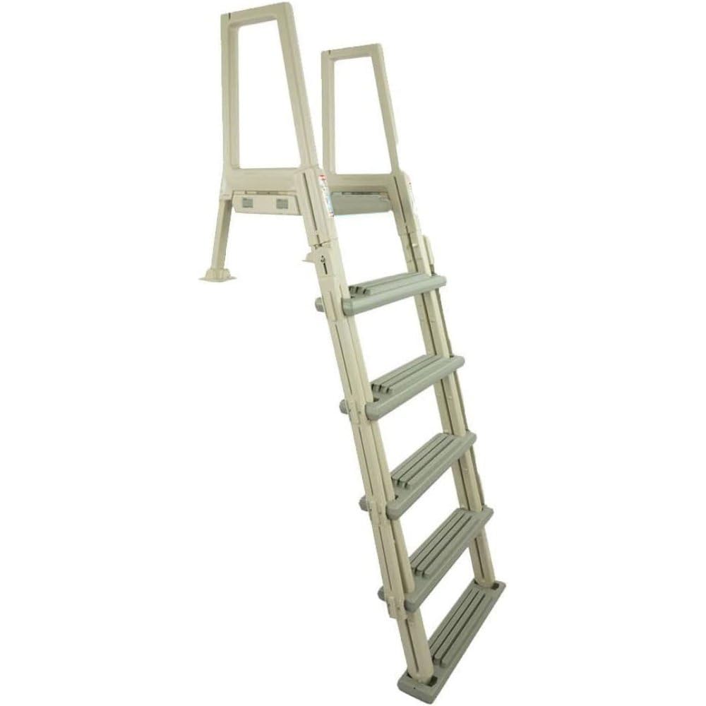 Confer Plastics Step-1X: Sturdy Above Ground Entry System with Dual Handrails and Slip-Resistant Steps, Easy Installation, Supports up to 400 lbs - Proudly Made in USA. Warm Grey with Grey Treads