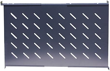 Universal Vented Rack Shelf 2-Pack – 1U Heavy Duty Steel Shelves for 19" Server Racks & Network Cabinets, High-Airflow Fixed Shelves for IT, AV & Network Equipment, Black