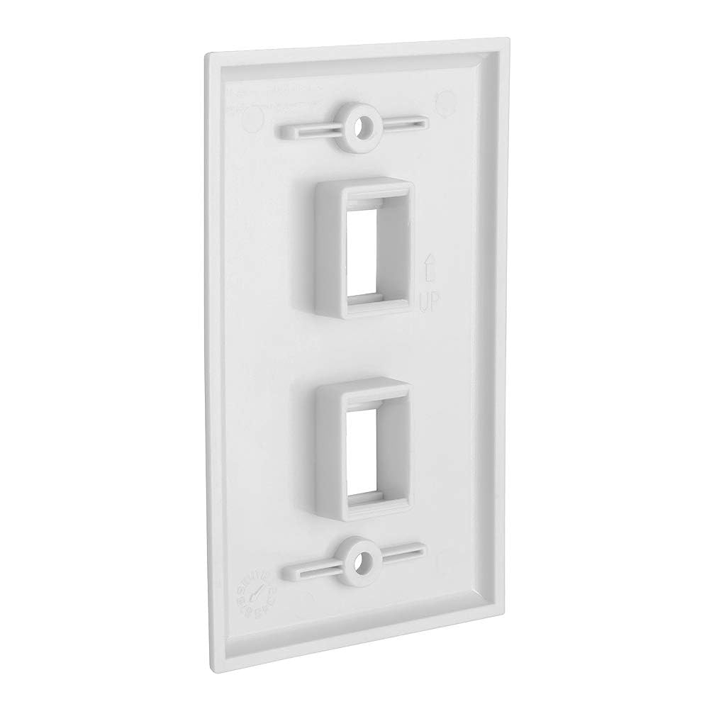Cmple - 3 Port Keystone Wall Plate Single-Gang Wall Plate with Standard Size Keystone Jack Insert - White