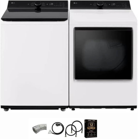 LG WT8400CWPRK1 Matte Black Mega Capacity Top Load Washer and Dryer Pair with TurboWash Technology SmartThinQ WiFi Con