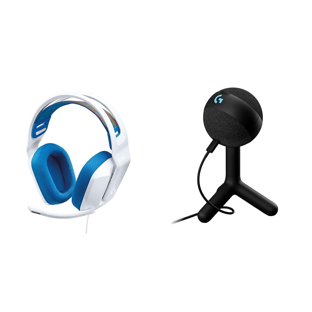 Logitech G535 Lightspeed Wireless Gaming Headset - Lightweight on-Ear Headphones, flip to Mute mic, Stereo, USB Rechargeable - Black