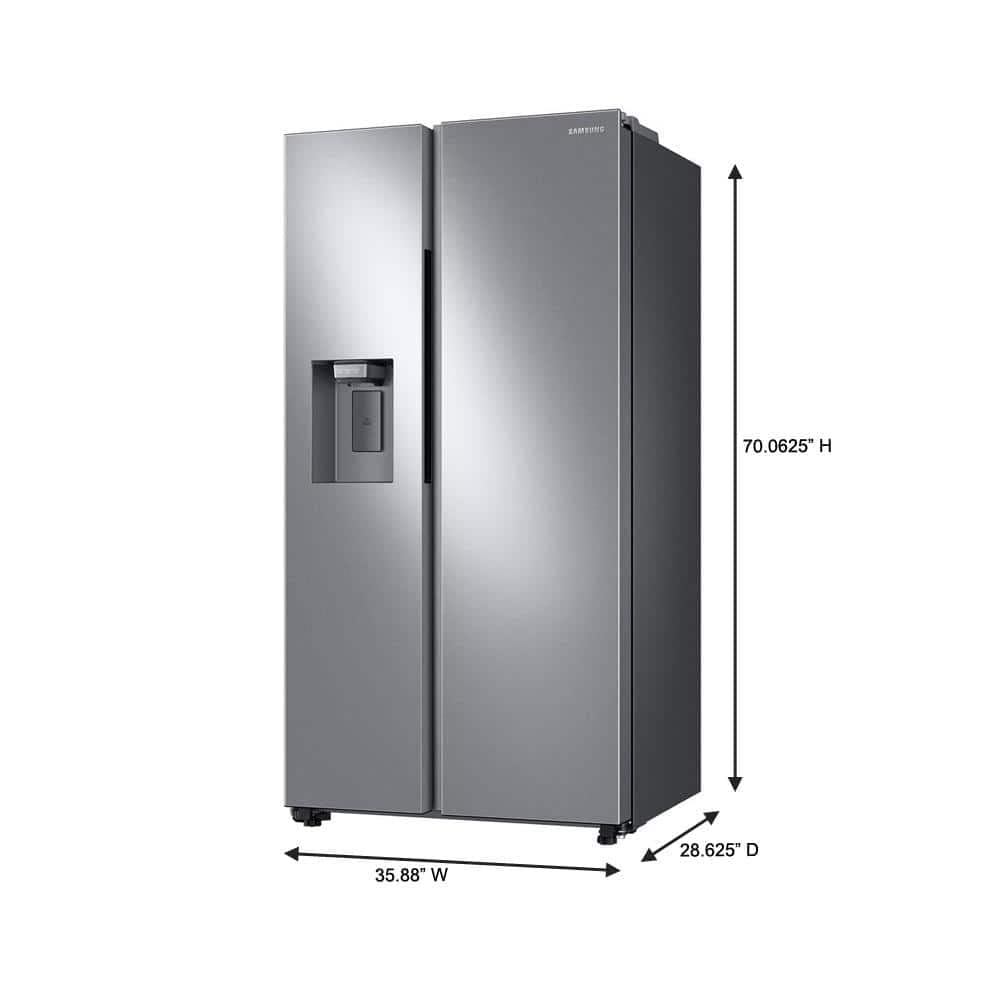 Samsung 27.4 cu. ft. Large Capacity Side-By-Side Refrigerator, Stainless Steel, RS27T5200SR/AA