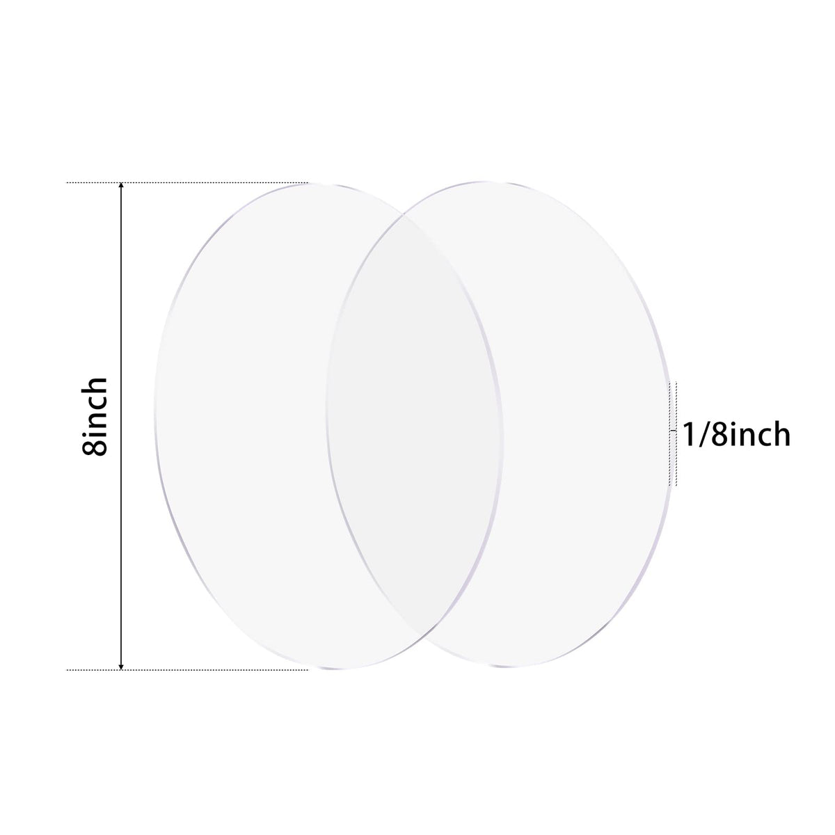 4 Pieces 1/8" Round Plexiglass Sheet, 6 Inch Diameter Clear Acrylic Circle, Cake Disk Acrylic Sheet, Plexiglass Table Top, Round Acrylic Backdrop