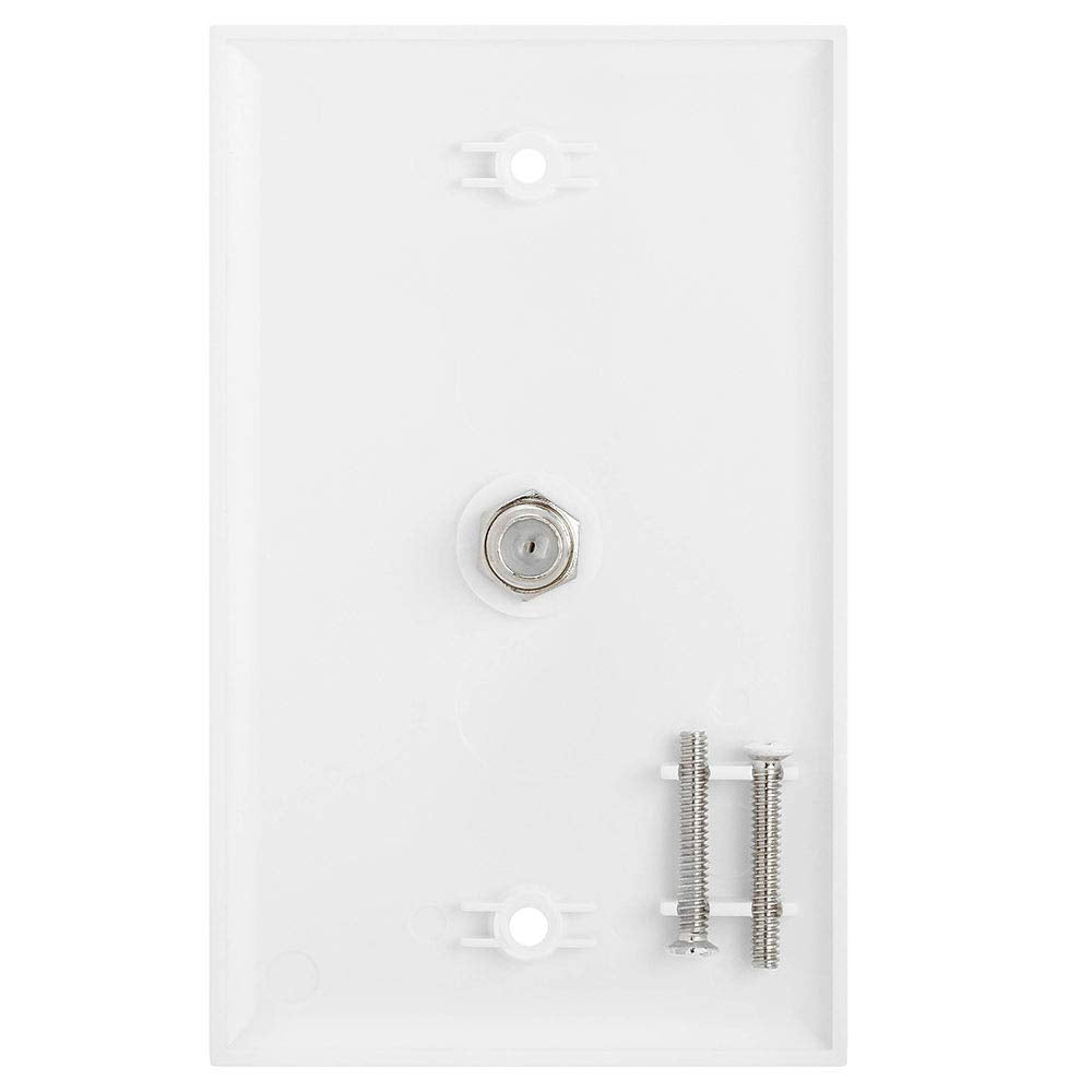 Cmple - Single RJ11 Connector with 6 Conductors Phone Wall Plate Jack 6P6C Telephone Single Jack Wallplate with Screws