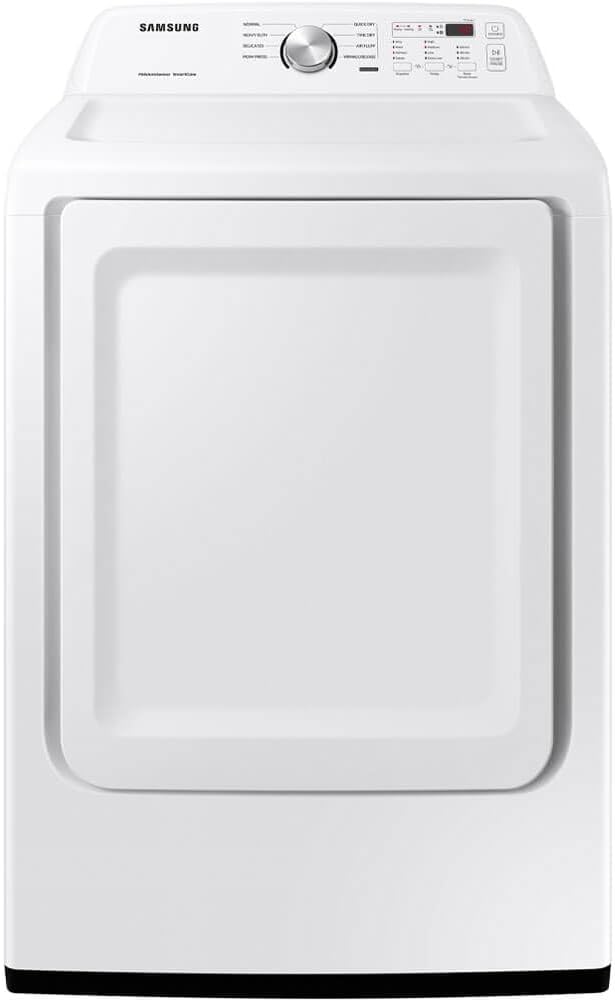 Samsung 7.2 cu. ft. Capacity Top Load Electric Dryer with Sensor Dry, White, DVE45T3200W/A3