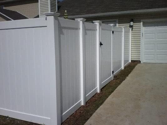 Vinyl Fence Warehouse - 8ft Vinyl Pocket Rails for Privacy Fence (4, White)