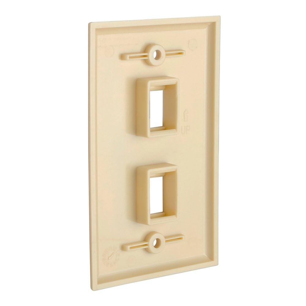 Cmple - 3 Port Keystone Wall Plate Single-Gang Wall Plate with Standard Size Keystone Jack Insert - White