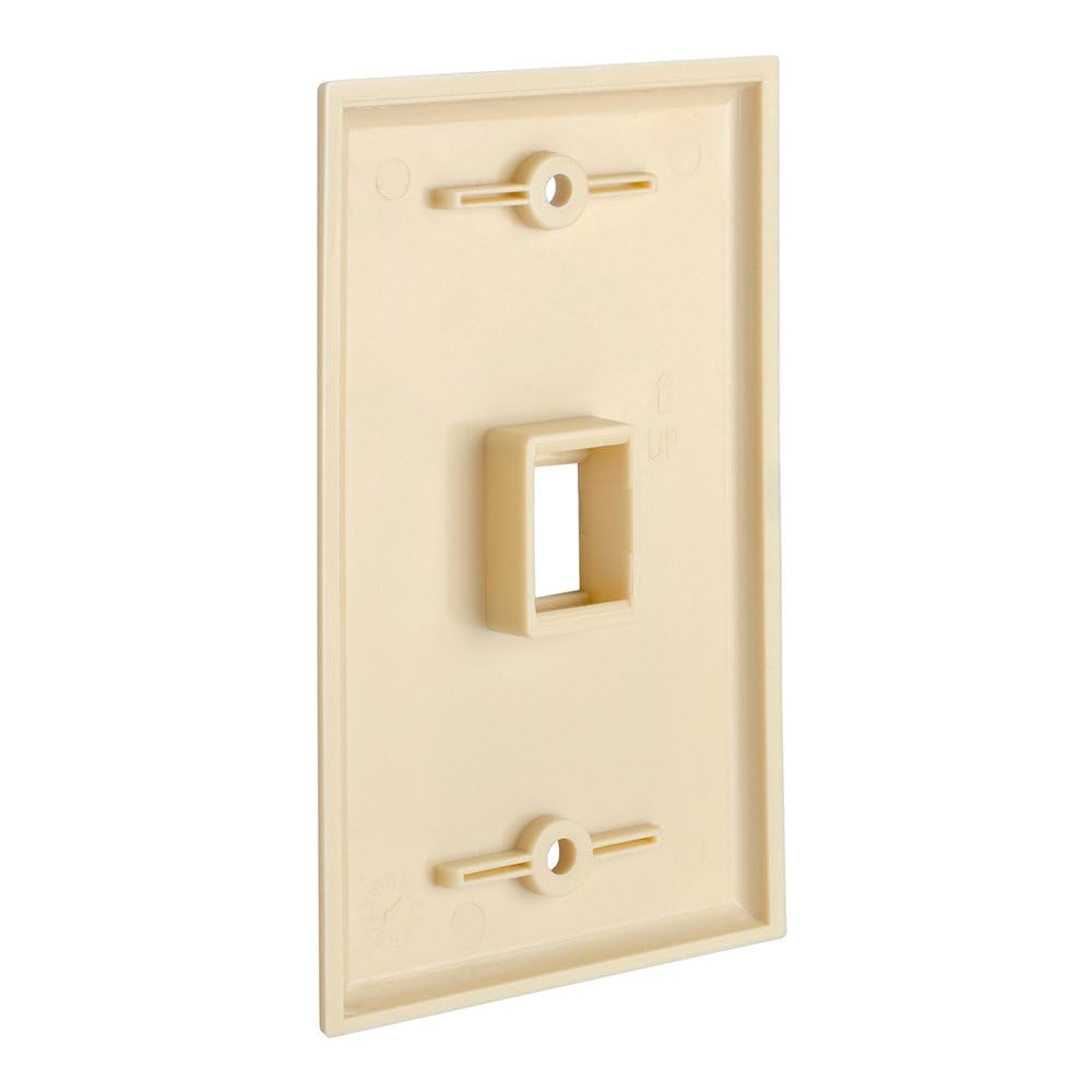 Cmple - 3 Port Keystone Wall Plate Single-Gang Wall Plate with Standard Size Keystone Jack Insert - White