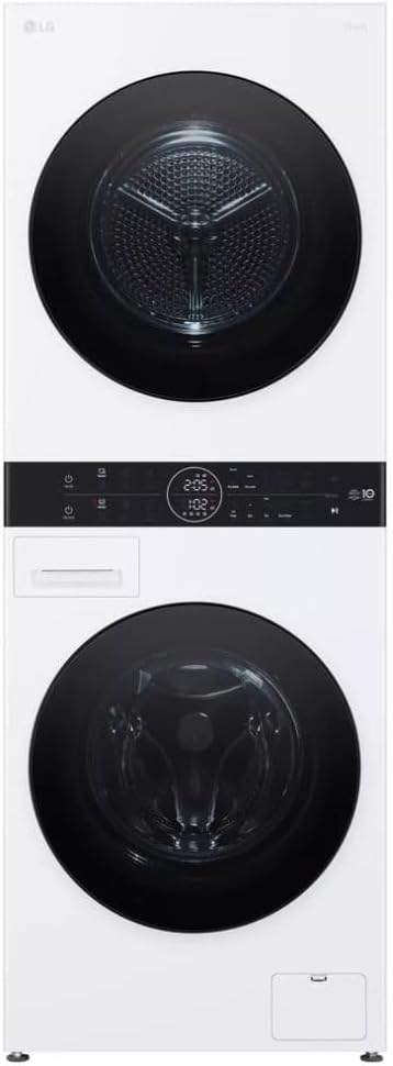 LG 24 Inch Smart Electric Wash Tower with 2.4 cu. ft. Washer Capacity, 4.2 cu. ft. Dryer Capacity, AI DD, Dual Inverter Heat Pump Dryer, ThinQ Technology