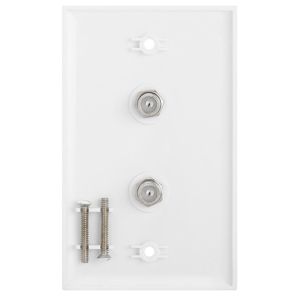 Cmple - Single RJ11 Connector with 6 Conductors Phone Wall Plate Jack 6P6C Telephone Single Jack Wallplate with Screws