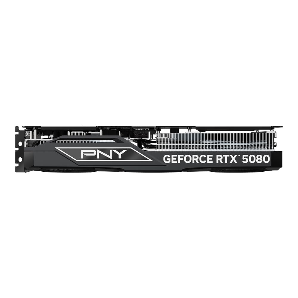 PNY NVIDIA GeForce RTX™ 5080 OC Triple Fan, Graphics Card (16GB GDDR7, 256-bit, Boost Speed: 2730 MHz, PCIe® 5.0, HDMI®/DP 2.1, 2.99-Slot, NVIDIA Blackwell Architecture, DLSS 4)