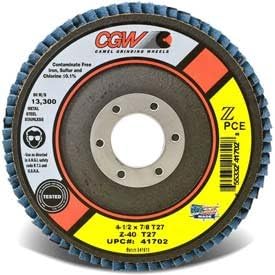 CGW Abrasives 41702 Flap Discs Z-Poly Economy 4-1/2" x 7/8" 40-grit - Qty 10